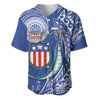 Personalised American Samoa Flag Day Baseball Jersey Fautasi Race Fagatogo-Iseula O Le Moana Sailfish Tribal Style