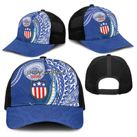American Samoa Flag Day Baseball Net Cap Fautasi Race Fagatogo-Iseula O Le Moana Sailfish Tribal Style LT03 - Polynesian Pride