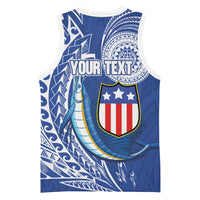 Personalised American Samoa Flag Day Basketball Jersey Fautasi Race Fagatogo-Iseula O Le Moana Sailfish Tribal Style LT03 - Polynesian Pride