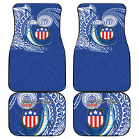 Personalised American Samoa Flag Day Car Mats Fautasi Race Fagatogo-Iseula O Le Moana Sailfish Tribal Style
