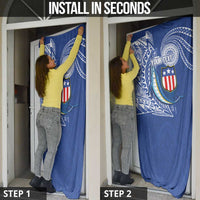 Personalised American Samoa Flag Day Door Cover Fautasi Race Fagatogo-Iseula O Le Moana Sailfish Tribal Style LT03 - Polynesian Pride