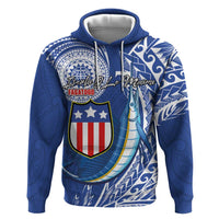 Personalised American Samoa Flag Day Hoodie Fautasi Race Fagatogo-Iseula O Le Moana Sailfish Tribal Style LT03 Pullover Hoodie Multicolor - Polynesian Pride