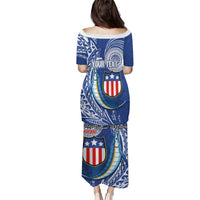 Personalised American Samoa Flag Day Puletasi Fautasi Race Fagatogo-Iseula O Le Moana Sailfish Tribal Style LT03 - Polynesian Pride