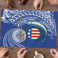 American Samoa Flag Day Puzzle Fautasi Race Fagatogo-Iseula O Le Moana Sailfish Tribal Style LT03 - Polynesian Pride