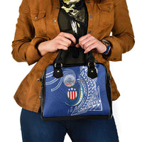 American Samoa Flag Day Shoulder Handbag Fautasi Race Fagatogo-Iseula O Le Moana Sailfish Tribal Style LT03 - Polynesian Pride
