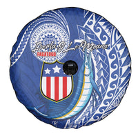 American Samoa Flag Day Spare Tire Cover Fautasi Race Fagatogo-Iseula O Le Moana Sailfish Tribal Style LT03 - Polynesian Pride