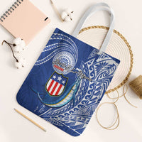 American Samoa Flag Day Tote Bag Fautasi Race Fagatogo-Iseula O Le Moana Sailfish Tribal Style LT03 White Strap One Size Multicolor - Polynesian Pride