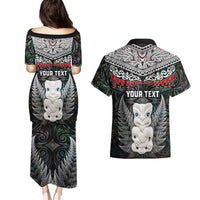 New Zealand Hei Tiki Couples Matching Puletasi and Hawaiian Shirt Maori Green Papua Shell Pattern LT03 - Polynesian Pride
