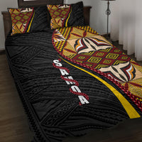 Samoa Siapo Ula Fala Quilt Bed Set Polynesian Tribal Pattern LT03 Black - Polynesian Pride