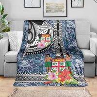 Fiji Day Blanket Traditional Tapa with Hibiscus and Emblems LT03 - Polynesian Pride