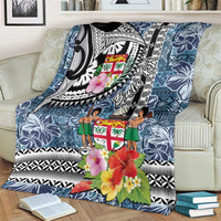 Fiji Day Blanket Traditional Tapa with Hibiscus and Emblems LT03 - Polynesian Pride