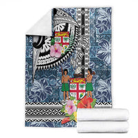 Fiji Day Blanket Traditional Tapa with Hibiscus and Emblems LT03 - Polynesian Pride