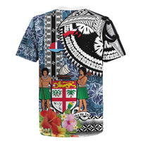 Fiji Day Rugby Jersey Traditional Tapa with Hibiscus and Emblems