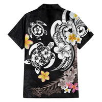 Hawaiian Tropical Plumeria Turtles Family Matching Off Shoulder Maxi Dress and Hawaiian Shirt Polynesian Art Tattoo LT03 - Polynesian Pride