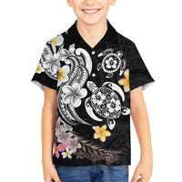 Hawaiian Tropical Plumeria Turtles Family Matching Off Shoulder Maxi Dress and Hawaiian Shirt Polynesian Art Tattoo LT03 Son's Shirt - Polynesian Pride
