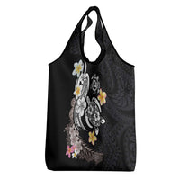Hawaiian Tropical Plumeria Turtles Grocery Bag Polynesian Art Tattoo