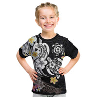 Hawaiian Tropical Plumeria Turtles Kid T Shirt Polynesian Art Tattoo
