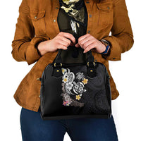 Hawaiian Tropical Plumeria Turtles Shoulder Handbag Polynesian Art Tattoo