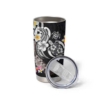 Hawaiian Tropical Plumeria Turtles Tumbler Cup Polynesian Art Tattoo