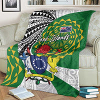 Cook Islands Independence Day Blanket National Flag and Emblem with Tatau Tattoo LT03 - Polynesian Pride