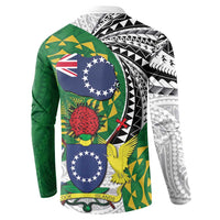 Cook Islands Independence Day Button Sweatshirt National Flag and Emblem with Tatau Tattoo