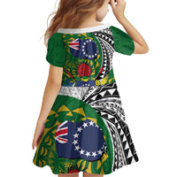 Cook Islands Independence Day Family Matching Off Shoulder Maxi Dress and Hawaiian Shirt National Flag and Emblem with Tatau Tattoo