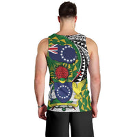 Cook Islands Independence Day Men Tank Top National Flag and Emblem with Tatau Tattoo