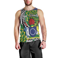 Cook Islands Independence Day Men Tank Top National Flag and Emblem with Tatau Tattoo