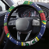 Cook Islands Independence Day Steering Wheel Cover National Flag and Emblem with Tatau Tattoo