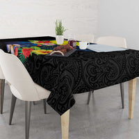 Palau Independence Day Tablecloth Melanesian Tattoo with Hibiscus