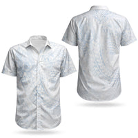 Hawaiian Turtles and Leis Couples Matching Puletasi and Hawaiian Shirt Tribal Kakau Pattern Airy White Blue Cloud Vibe LT03 - Polynesian Pride