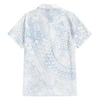 Hawaiian Turtles and Leis Hawaiian Shirt Tribal Kakau Pattern Airy White Blue Cloud Vibe LT03 - Polynesian Pride