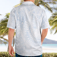 Hawaiian Turtles and Leis Hawaiian Shirt Tribal Kakau Pattern Airy White Blue Cloud Vibe LT03 - Polynesian Pride