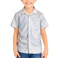 Hawaiian Turtles and Leis Hawaiian Shirt Tribal Kakau Pattern Airy White Blue Cloud Vibe LT03 - Polynesian Pride