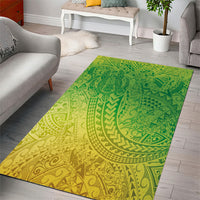 Hawaiian Turtles and Leis Area Rug Tribal Kakau Pattern Fresh Summer Vibe