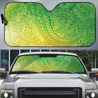 Hawaiian Turtles and Leis Auto Sun Shade Tribal Kakau Pattern Fresh Summer Vibe