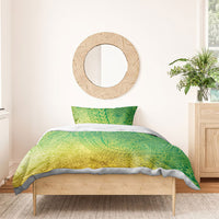 Hawaiian Turtles and Leis Bedding Set Tribal Kakau Pattern Fresh Summer Vibe