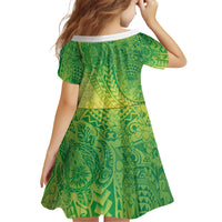 Hawaiian Turtles and Leis Family Matching Long Sleeve Bodycon Dress and Hawaiian Shirt Tribal Kakau Pattern Fresh Summer Vibe