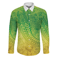 Hawaiian Turtles and Leis Family Matching Puletasi and Hawaiian Shirt Tribal Kakau Pattern Fresh Summer Vibe LT03 Daughter's Dress Green - Polynesian Pride
