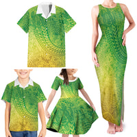 Hawaiian Turtles and Leis Family Matching Tank Maxi Dress and Hawaiian Shirt Tribal Kakau Pattern Fresh Summer Vibe LT03 - Polynesian Pride