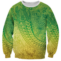 Hawaiian Turtles and Leis Sweatshirt Tribal Kakau Pattern Fresh Summer Vibe