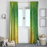 Hawaiian Turtles and Leis Window Curtain Tribal Kakau Pattern Fresh Summer Vibe