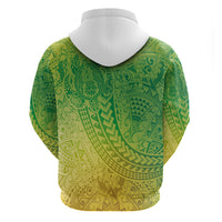 Hawaiian Turtles and Leis Zip Hoodie Tribal Kakau Pattern Fresh Summer Vibe