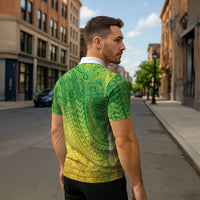 Hawaiian Turtles and Leis Zipper Polo Shirt Tribal Kakau Pattern Fresh Summer Vibe LT03 - Polynesian Pride