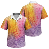 Hawaiian Turtles and Leis Family Matching Summer Maxi Dress and Hawaiian Shirt Tribal Kakau Pattern Magical Rainbow Sky LT03 Son's Shirt Multicolor - Polynesian Pride