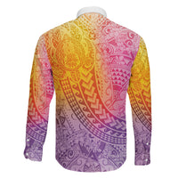 Hawaiian Turtles and Leis Family Matching Tank Maxi Dress and Hawaiian Shirt Tribal Kakau Pattern Magical Rainbow Sky LT03 Son's Shirt Multicolor - Polynesian Pride