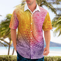 Hawaiian Turtles and Leis Hawaiian Shirt Tribal Kakau Pattern Magical Rainbow Sky LT03 - Polynesian Pride