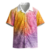 Hawaiian Turtles and Leis Kid Hawaiian Shirt Tribal Kakau Pattern Magical Rainbow Sky LT03 - Polynesian Pride