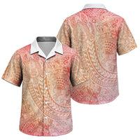 Hawaiian Turtles and Leis Family Matching Mermaid Dress and Hawaiian Shirt Tribal Kakau Pattern Peach Fuzz Color LT03 Son's Shirt Peach Fuzz - Polynesian Pride