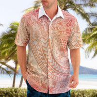 Hawaiian Turtles and Leis Hawaiian Shirt Tribal Kakau Pattern Peach Fuzz Color LT03 - Polynesian Pride